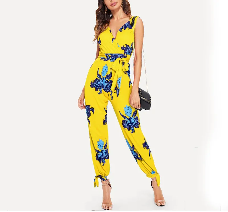yellow backless jumpsuit