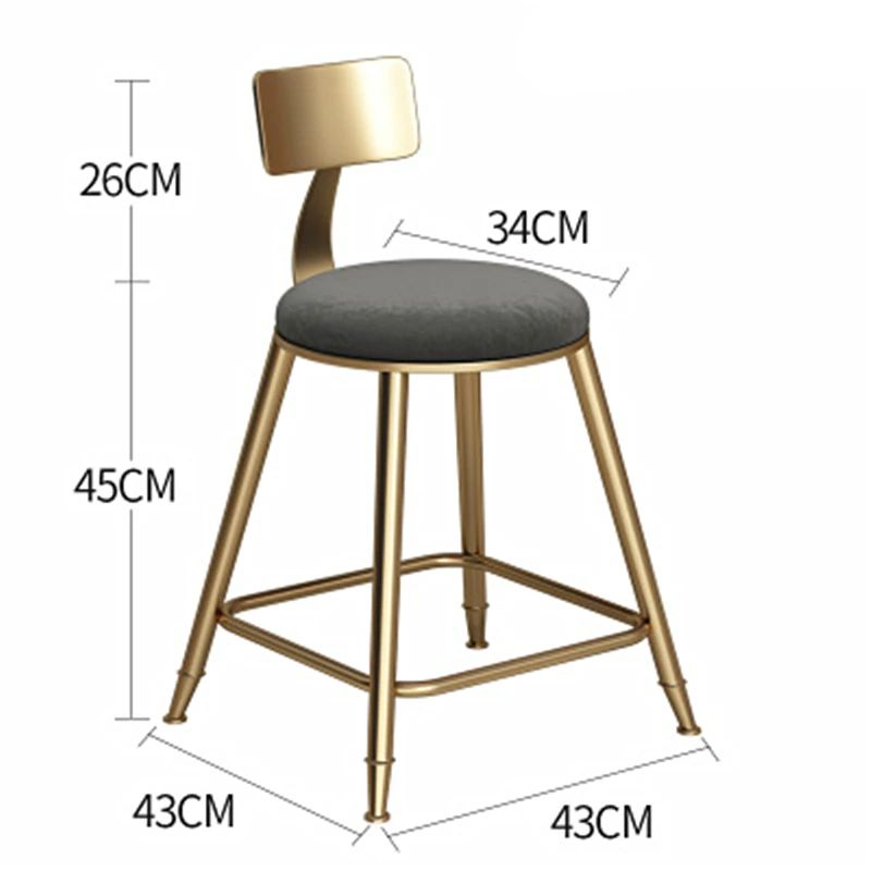 Скандинавский стиль Железный арт барный стул креативный многофункциональный коммерческий высокий стул со спинкой и подставкой для ног безопасный стул для кафе - Цвет: A3