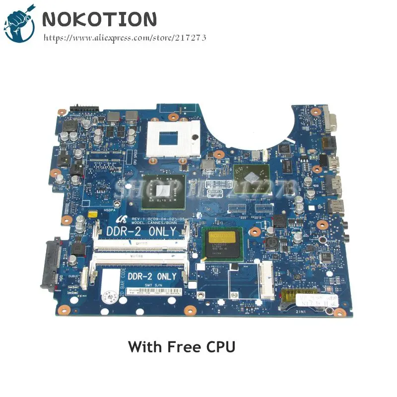 NOKOTION BA92-05738A BA92-05738B BA41-01060A BA41-01061A For Samsung NP-R522 R522 Laptop Motherboard PM45 DDR2 Free CPU nokotion laptop motherboard ba41 01181a for samsung r425 mainboard ba92 06034a ba92 06034b hd5145 512mb ddr2 tested
