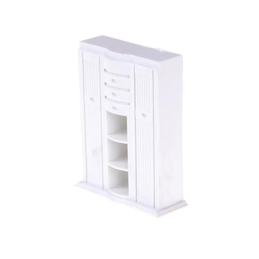 Plastic 1:25 Wardrobe Movable Drawer White Closet Bedroom Clothes Accessories For Dollhouse Furniture Doll House Gift