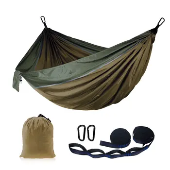 

Outdoor Portable Customize printing pattern Travel 210T nylon Camping hammock and tree straps