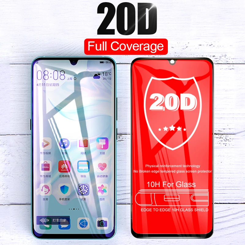 

20D Full Cover Tempered Glass On The For Huawei P20 Pro P30 Honor 10 Lite Screen Protector For P Smart 2019 P30 Protective Film