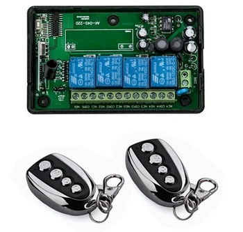 

85-220V 4CH RF Wireless Remote Control System / Radio Switch remote switch 220V Learning code receiver+ 2* remote controller