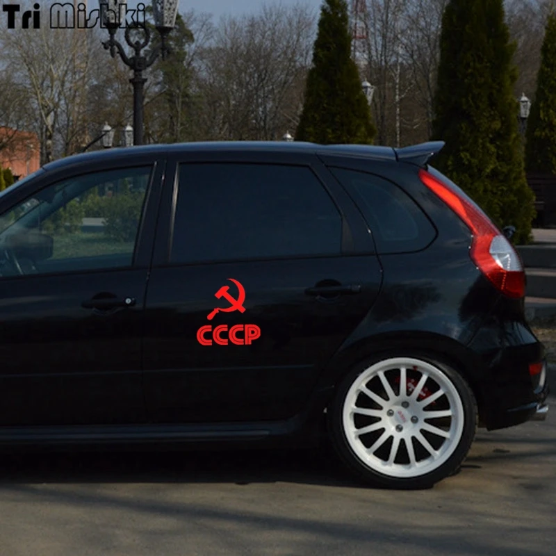 Tri Mishki HZX383# 15.6*15см серп и молот ссср виниловые наклейки на авто наклейка для заднее