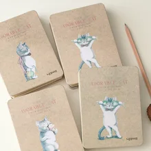 Винтажный Классический Кот серия школьный студенческий крафт в твердом переплете состав блокноты канцелярские товары, с сеткой, точками, линия и бумага для рукоделия