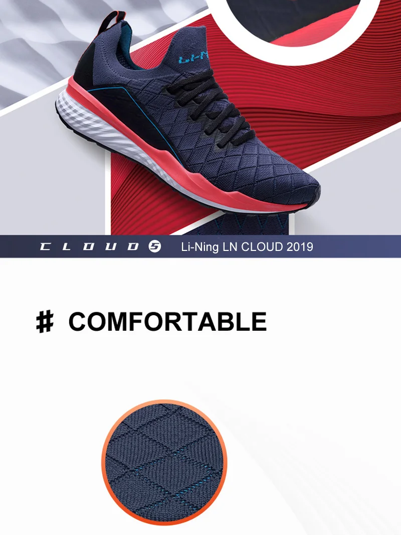 Li-Ning Men LN CLOUD Cushion Running Shoes Breathable Mono Yarn LiNing Sport Shoes PROBAR LOC Sneakers ARHP055 XYP875