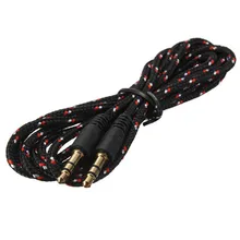 Полезный черный нейлоновый Плетеный обычно используется 3,5 мм разъем аудио стерео между мужчинами кабель Aux удлинитель телефонный кабель Шнур