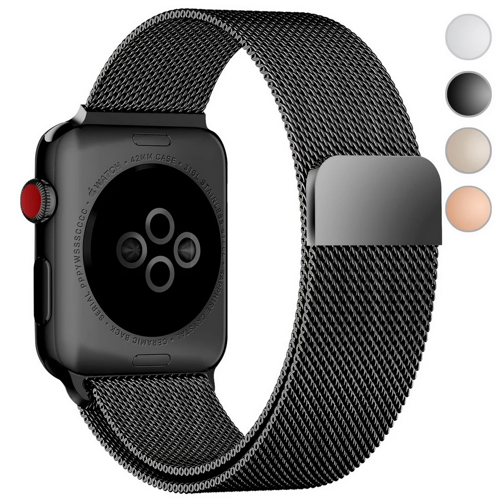 

Milanese Loop for Apple Watch Band Stainless Steel Watch Strap Magnetic Clasp for Apple Watch Series 3&2&1 iWatch 38mm/42mm