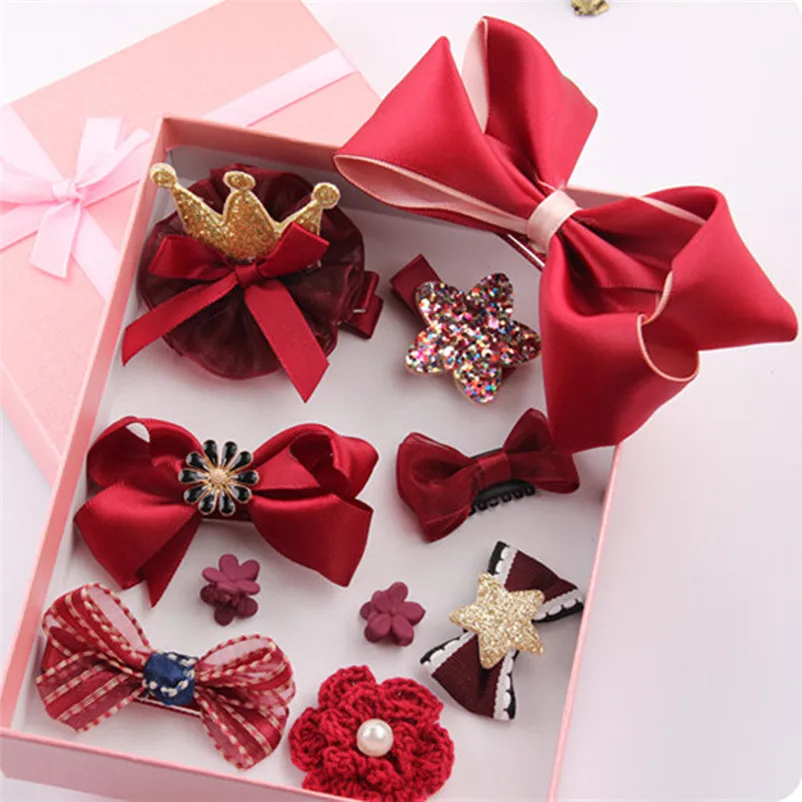 sweet! cute bow motifs hair clip sets baby girl hair accessories clip kawaii girls bebes acessorios 3ST10 (15)