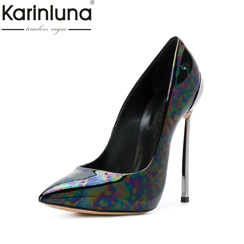 

Karinluna Big Size 33-45 Thin High Heels Party Brand Design Spring Shoes Pumps Sexy Pointed Toe Print Women Shoes Woman