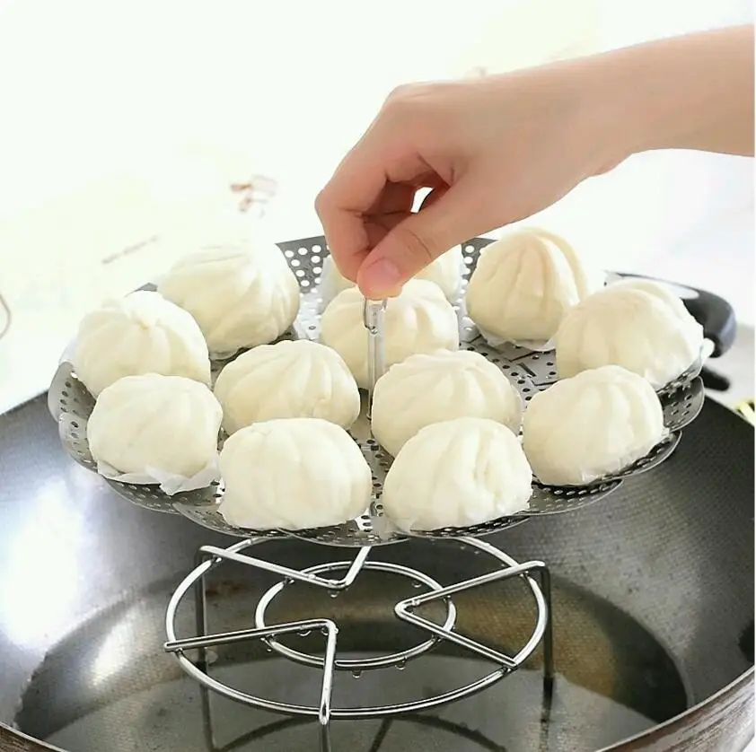 Stainless Steel Steamer Plate Collapsible Steaming Fish Poacher Cooker Food Vegetable Basket Cooking Kitchen Draining Rack Stainless Steel Steamer Plate Collapsible Steaming Fish Poacher Cooker Food Vegetable Basket Cooking Kitchen Draining Rack