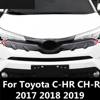 

Front car mark Decorative strip intermediate net Decorative bright strip Exterior For Toyota C-HR CH-R 2017 2018 2019