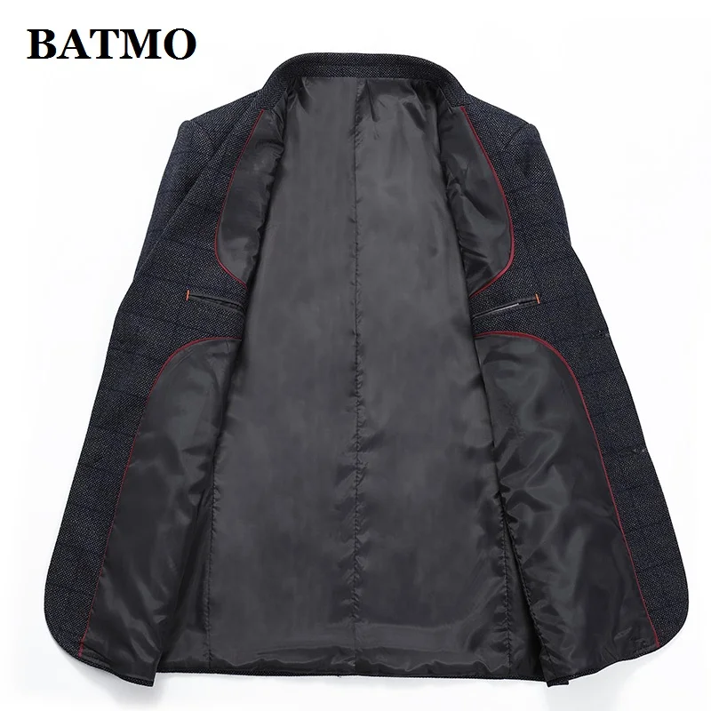 BATMO 2019 Новое поступление весна Высокое качество клетчатый Повседневный Тонкий Блейзер Мужской, мужские тонкие куртки, большие размеры QHX903