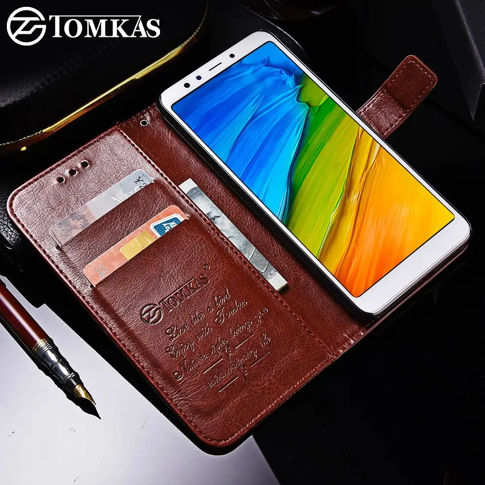 TOMKAS чехол для телефона из искусственной кожи Xiaomi Redmi 5 Plus Футляр Чехол Флип Бизнес