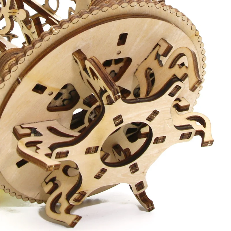 Wooden mechanical transmission creative assembling DIY woman flower gear rotating model kit Valentine's day girlfriend's gift