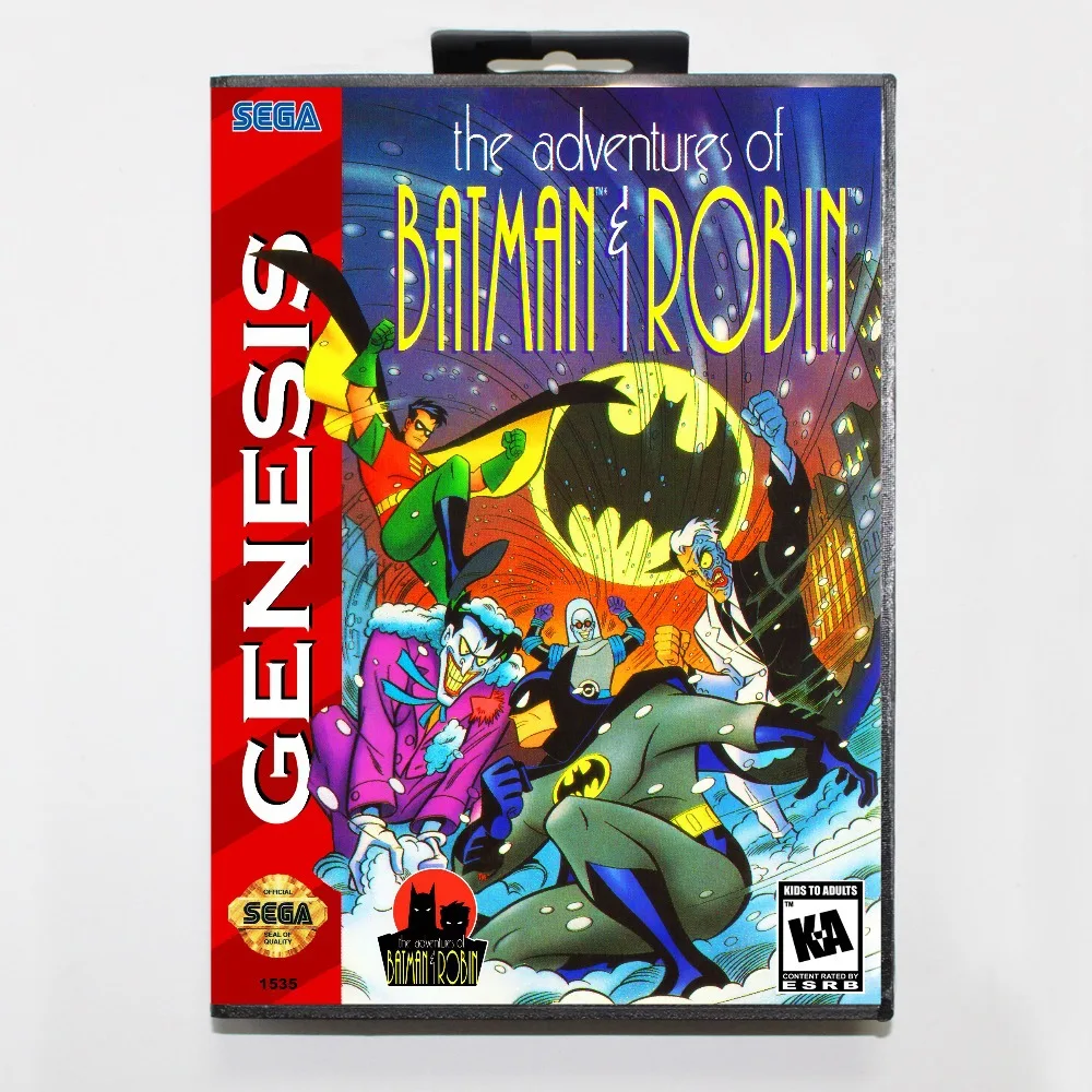 

16 bit Sega MD game Cartridge with Retail box - Adventures of Batman & Robin game card for Megadrive Genesis system