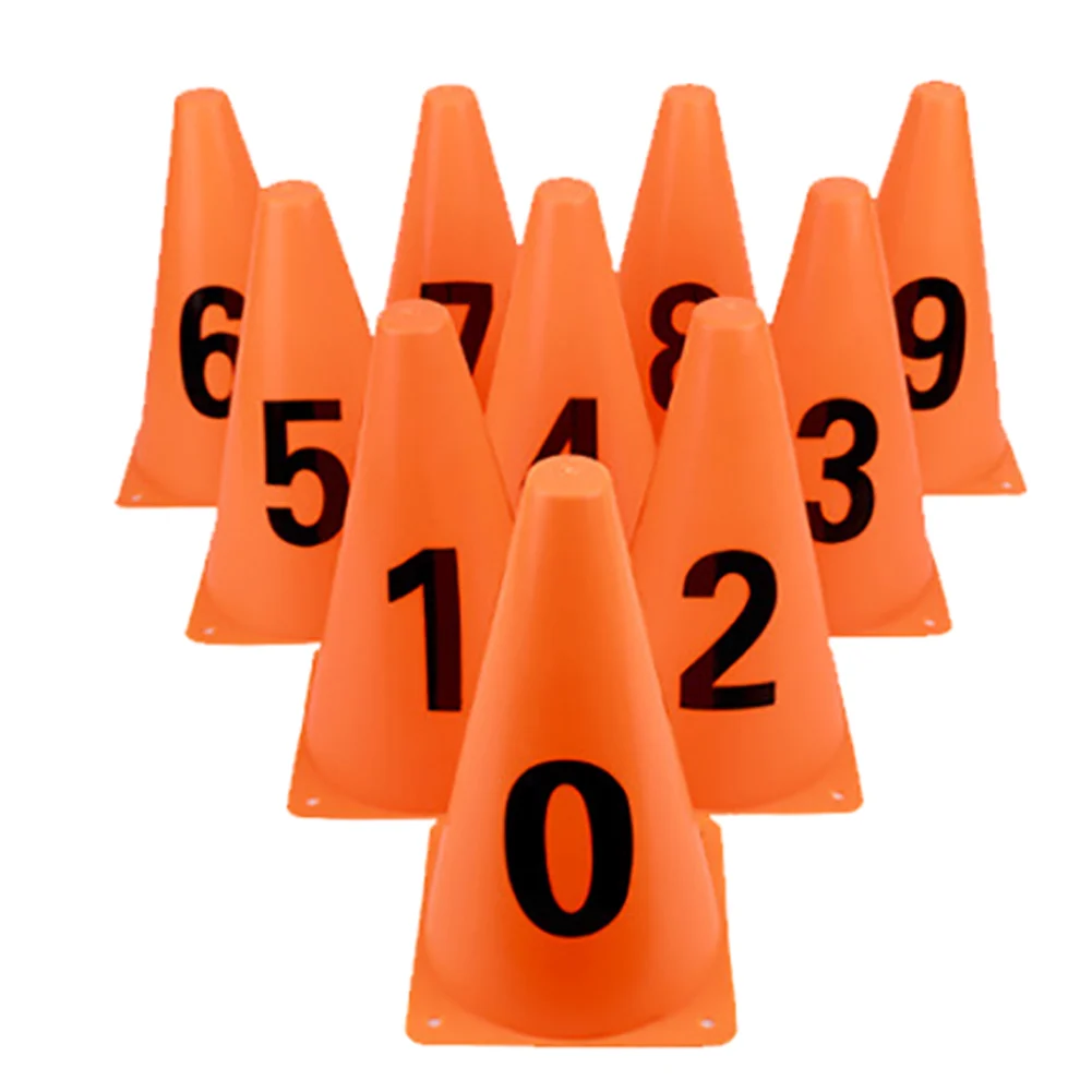 10pcs PE Flexible Number Soccer Supplies Soft Practical Football Training Logo Obstacle Professional Sign  Sports Outdoor