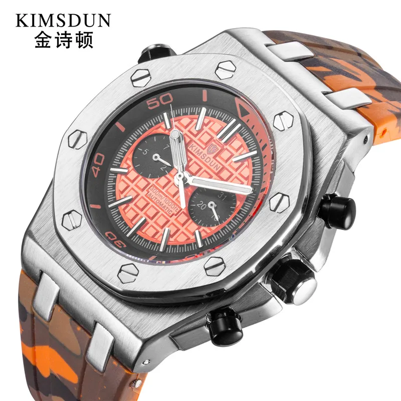 

Mens Watch Top Brand Luxury Dial 42 mm Business Clock Waterproof Silicone Automatic Mechanical Watch Gift Relogio Masculino