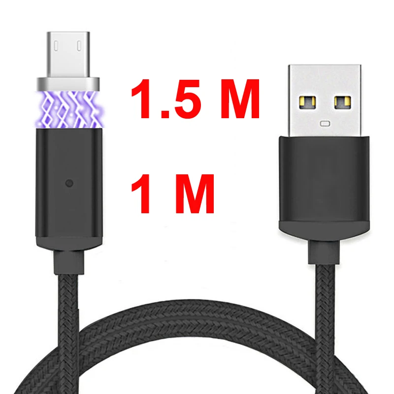 

1.5M 1M Magnetic Cable Micro USB/Type C/IOS USB-C Mobile Phone Charger for Apple iPhone Samsung Android magnet charging Cable