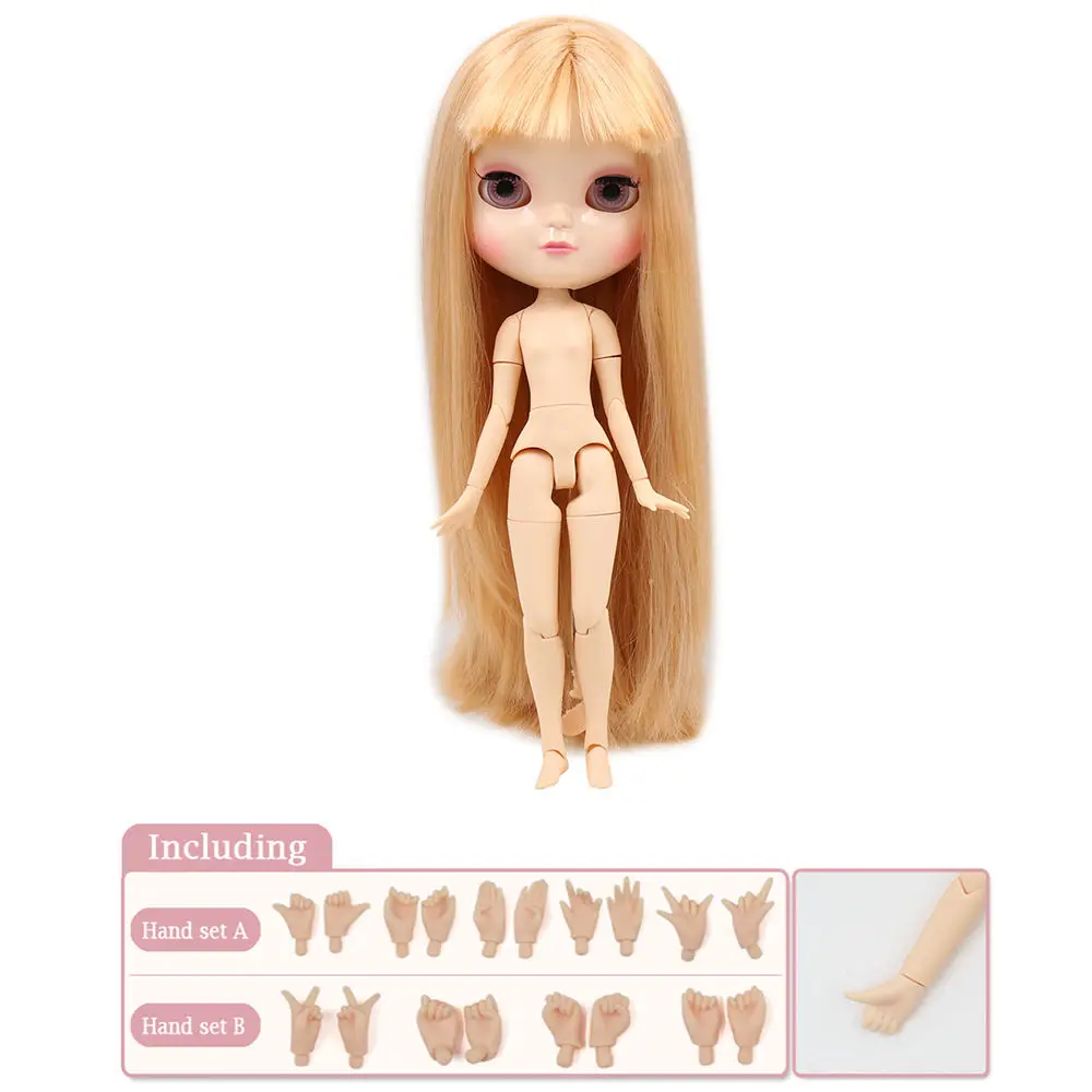 

Fortune Days ICY DBS Doll 1/6 New wild straight hair joint body including hand setAB like the blyth doll 30cm High Quality toys