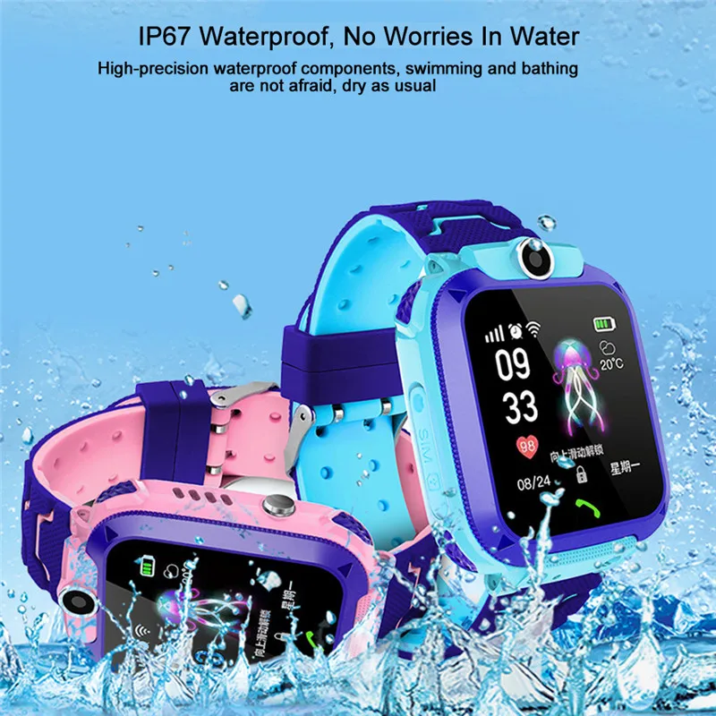 New Q12 Smart Watch Waterproof GPS Finder Locator Anti Lost SmartWatches Children Baby Watch Phone For IOS Android Kids Toy Gift
