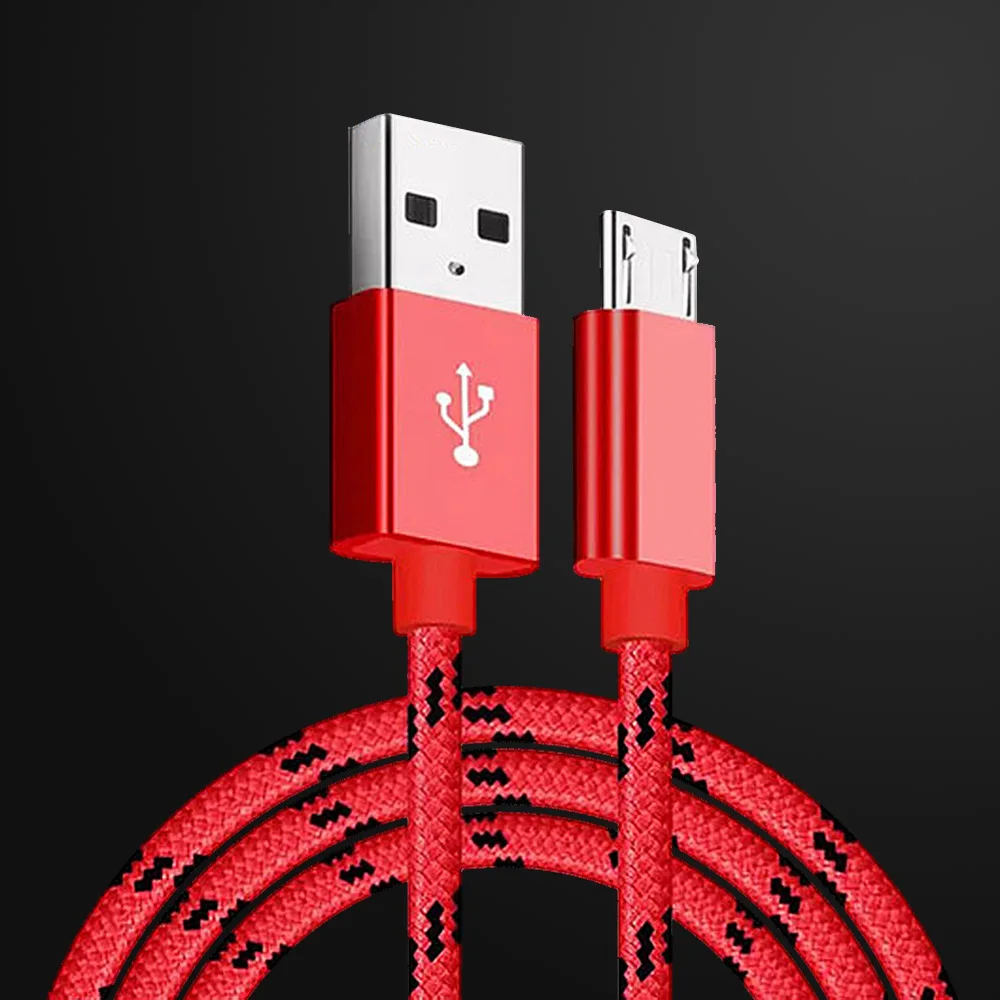 

Micro USB Charging Wire Data Charge Cable for Samsung Galaxy S7 S6 Huawei Xiaomi Redmi 5 Android Phone Fast Charger Nylon Cord
