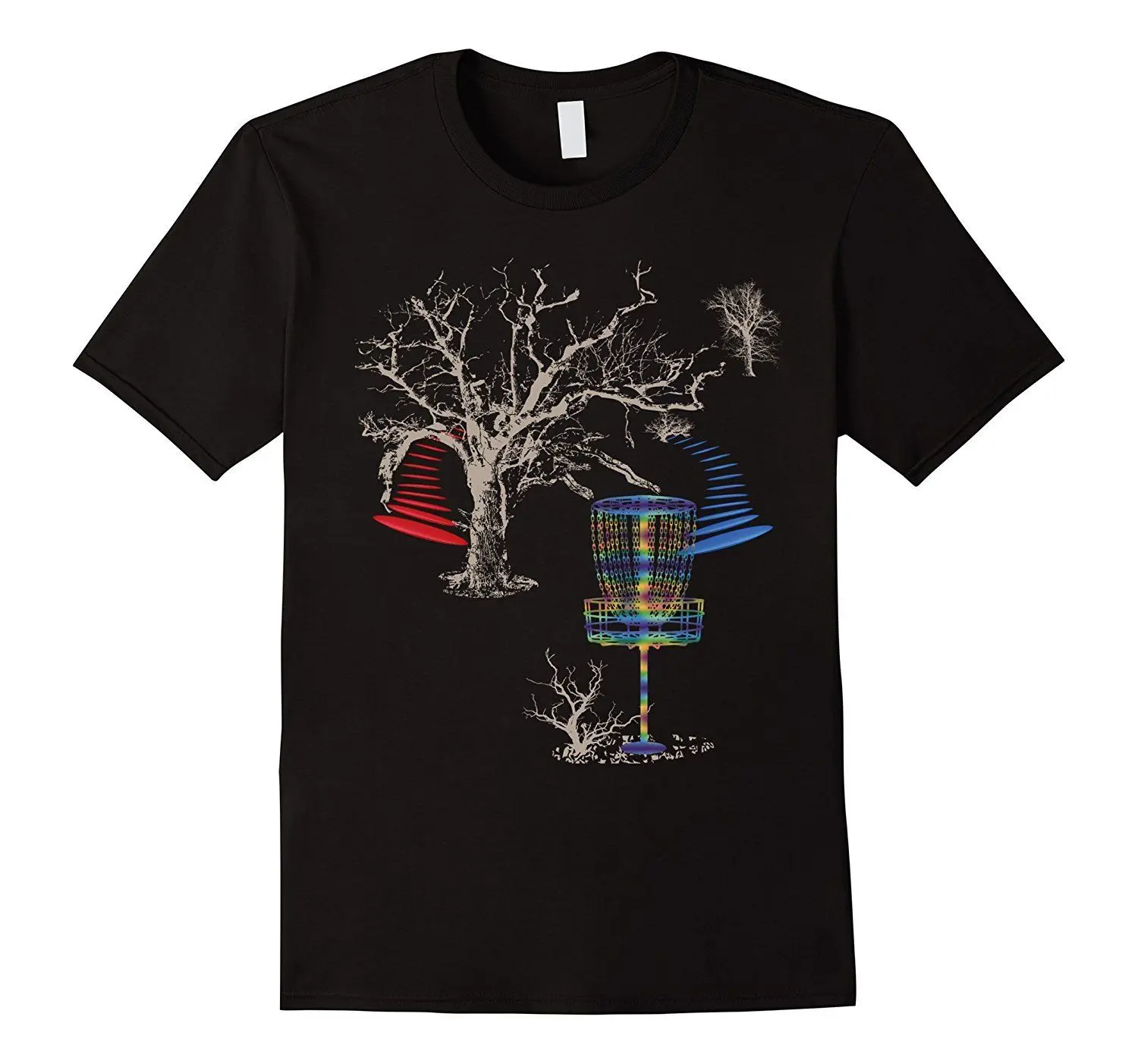 2018 Fashion Summer Style Mens Disc Golfs Out Of The Woods Disc Golfs T Shirt Xl Black Tee Shirt