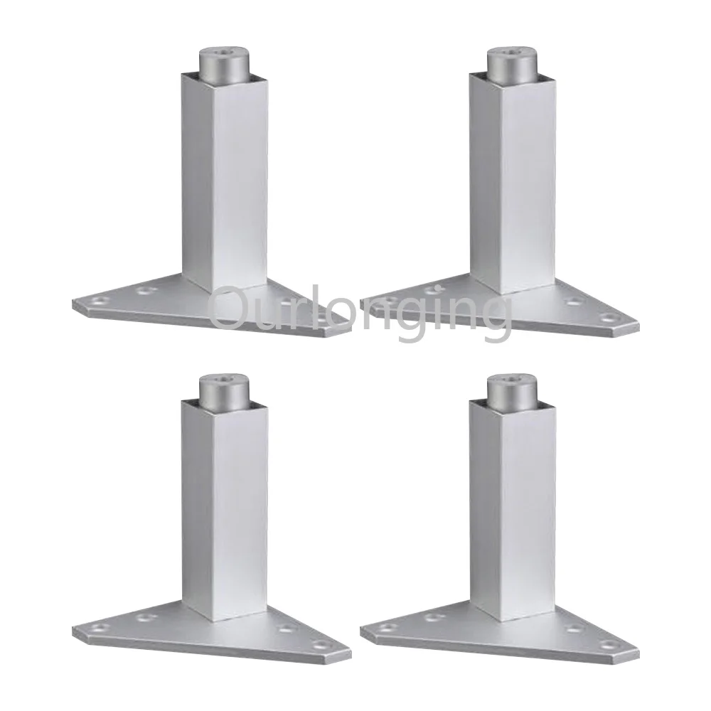 4PCS 100mm Adjustable Silver Aluminum Alloy Triangle Base Furniture