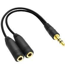 Позолоченный 3,5 мм стерео аудио Мужской 2 Женская гарнитура Mic Y Splitter кабель адаптер для ПК ноутбука Computer10.25