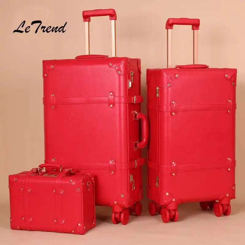 big red suitcase