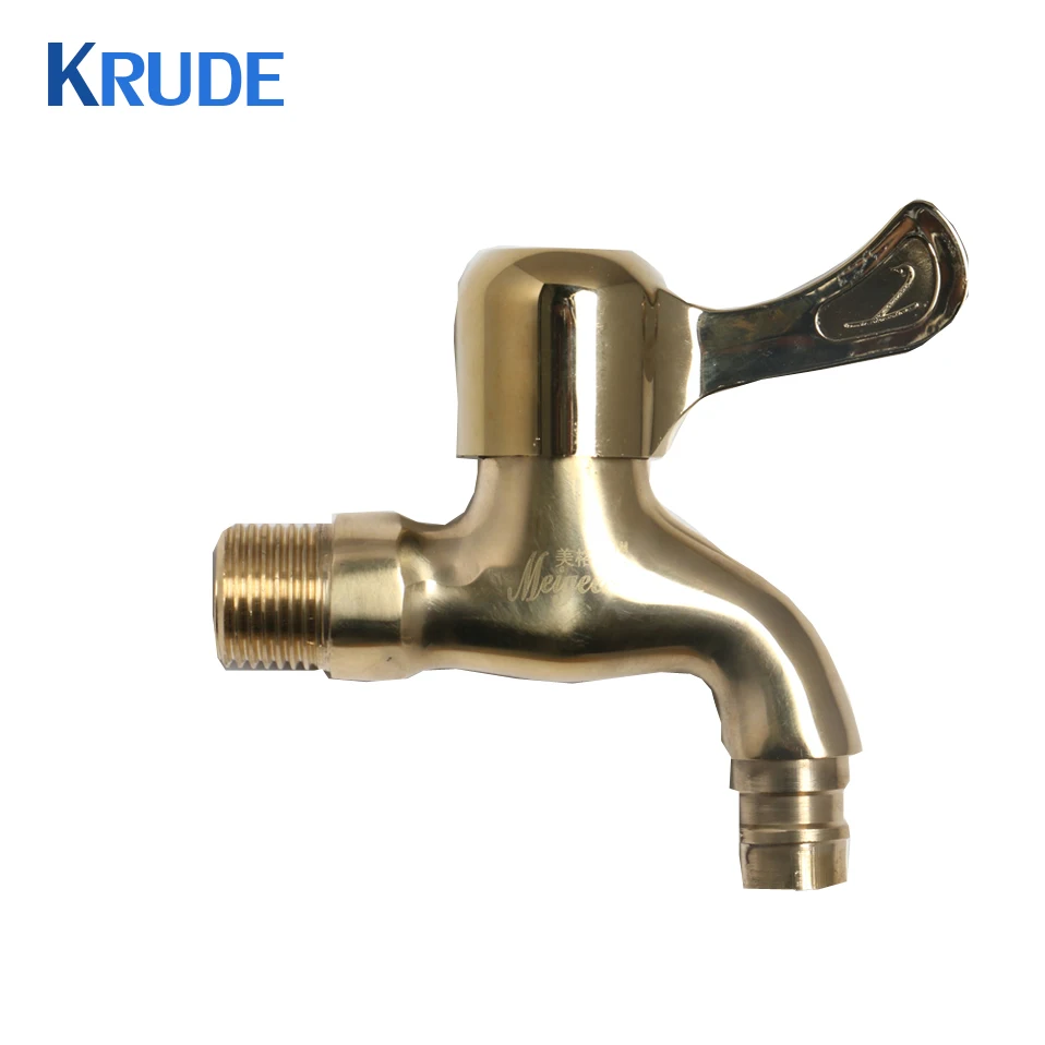 Full Brass Bibcok Cold Water Taps Washing Machine Faucet Wall Mounted