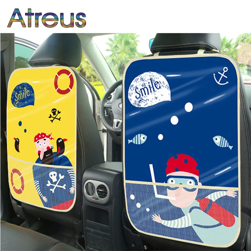 

Atreus 1pcs Kick Mat Seat Back Protector Cover For BMW E36 E30 F30 F10 F20 X5 E53 E70 E34 E92 Audi A6 C5 C6 Q5 A5 Q7 Accessories