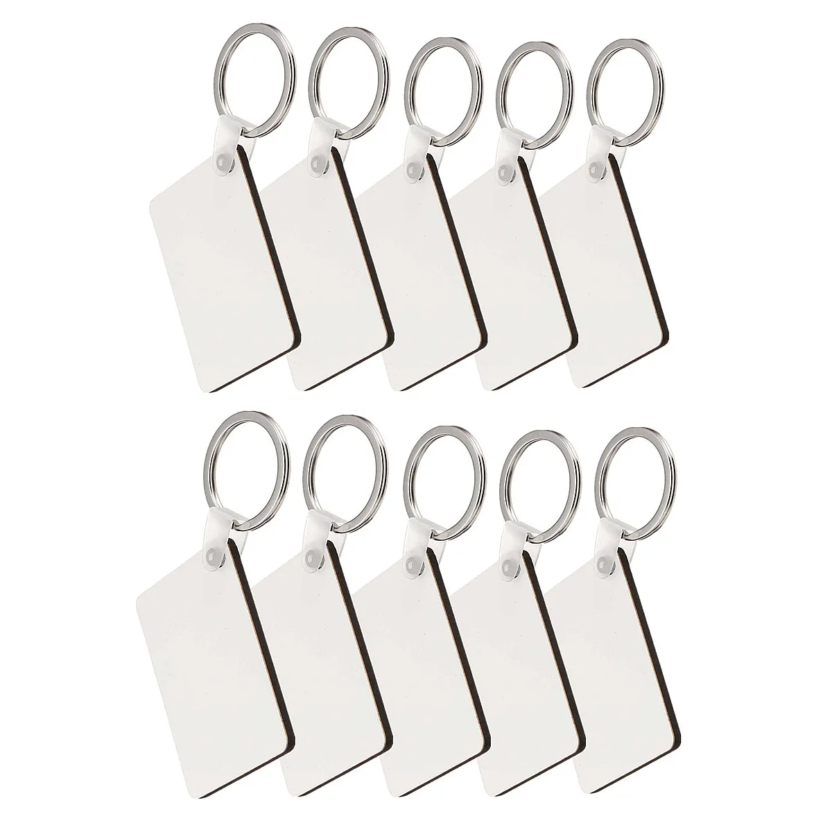 

10Pcs Keyrings Rectangle Blank Board Sublimation Printing For Heat Press Machine