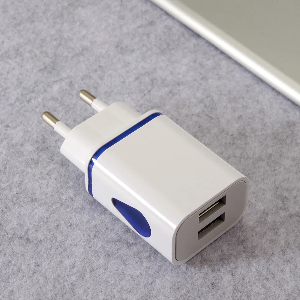 2A светодиодный двойной USB телефон Зарядное устройство адаптер ЕС США Plug быстрая зарядка USB c стены дорожные АС разъемы для Зарядное устройство адаптер для iPhone 7/7Plus