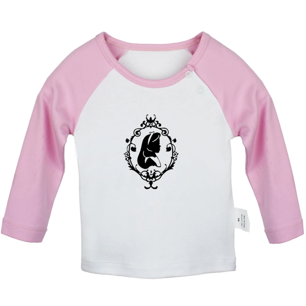 Футболки для новорожденных в стиле ретро с изображением принцессы Алисы в стране чудес; цветные футболки с длинными рукавами реглан для малышей - Цвет: JaBabyYCP1174C