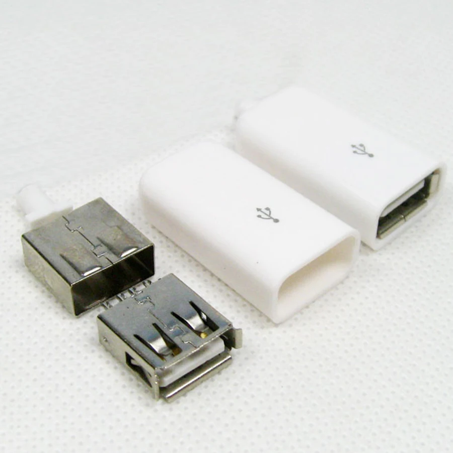 2 комплекта DIY USB тип A Тип сварки гнездовой разъем 3 в 1 адаптер Белый Черный|l