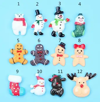 

100pcs Mixed Resin Christmas Snowman Decoration Crafts Flatback Cabochon Embellishments For Scrapbooking Beads Diy Accessories