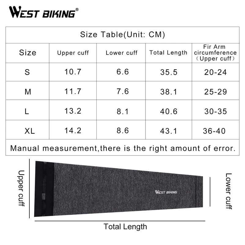 Cycling Running Arm Sleeve Bicycle UV Protection Cuff Cover Bike Sport Arm Warmers Cool Men Women Cycling Sleeves WEST BIKING