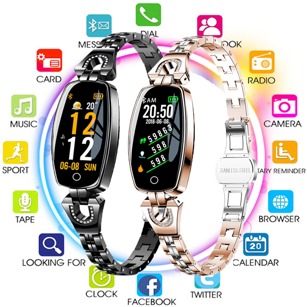 

Smart Bracelet H8 Women Activity Fitness Tracker Heart Rate Monitor Blood Pressure IP67 Waterproof Wristband For Lady as Gift