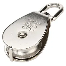 Высокое качество M50 из нержавеющей стали одиночный блок шкива 400 кг грузоподъемность для троса(серебро