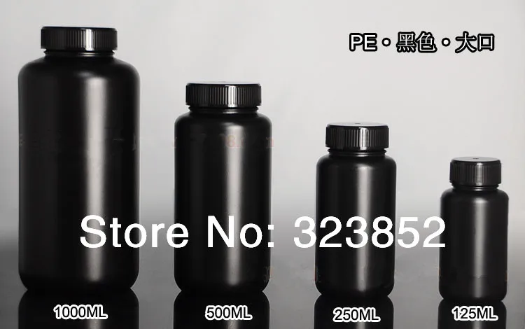 

Amber Plastic Bottle Reagent Bottle PE Storage Wide Mouth Bottle UV Light Proof Bottle RoHs REACH Approved 1000ml Pack 2