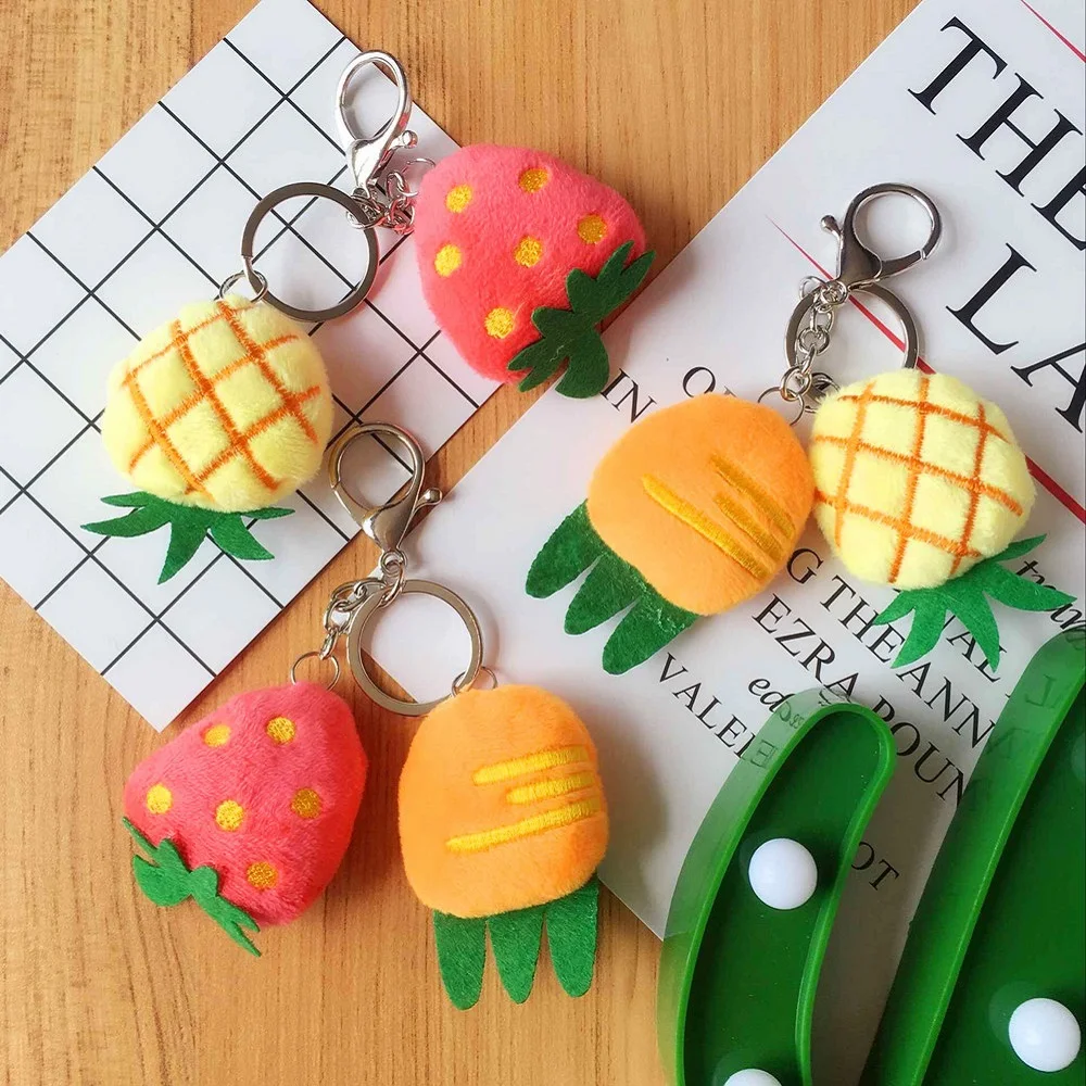Cotton Keychain Fruit Amusing Key Chain Lovely Pendant Soft Pineapple