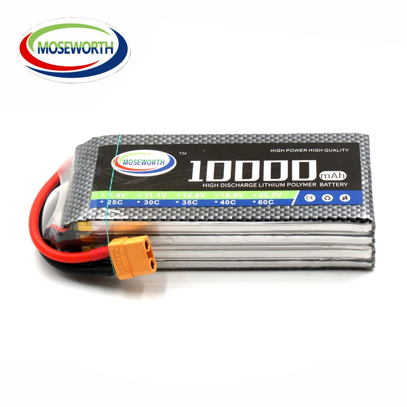 MOSWORTH RC Battery Lipo 3S 11 1V 10000mAh 25C For RC font b Drone b font