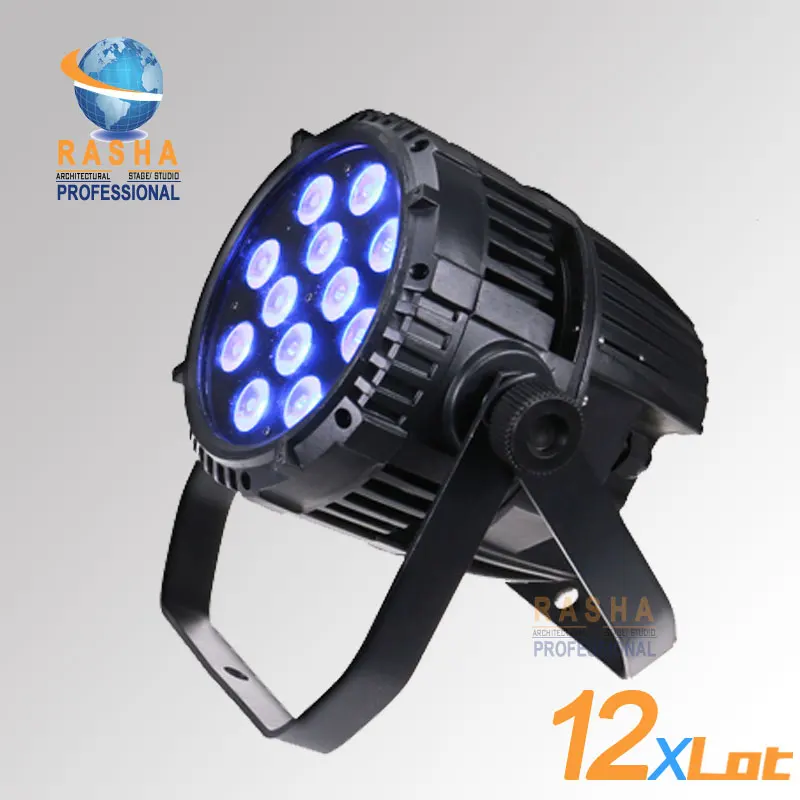 

(Pack of 12) Rasha IP65 Outdoor Waterproof LED Par Light with 6in1 RGBAW+UV color Led's for any outdoor or indoor Event