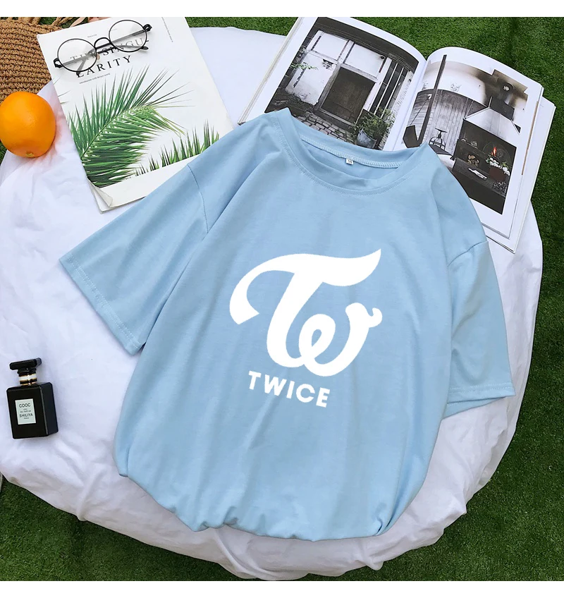 Harajuku TWICE Letter Print T Shirt Women Korean Kpop Tumblr Female T-shirt Fashion Streetwear Casual Loose Tops Tee Shirt Femme (10)