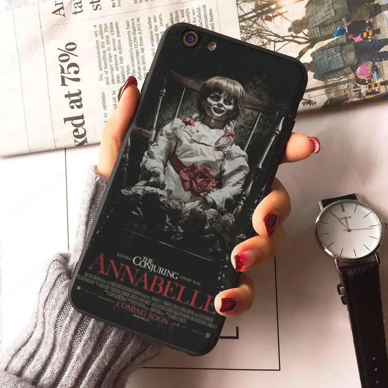 Чехол MaiYaCa Annabelle из фильма ужасов с цветным рисунком для iphone X, 8, 8 plus, черный чехол, 7, 7 plus, 6, 6s - Цвет: 8