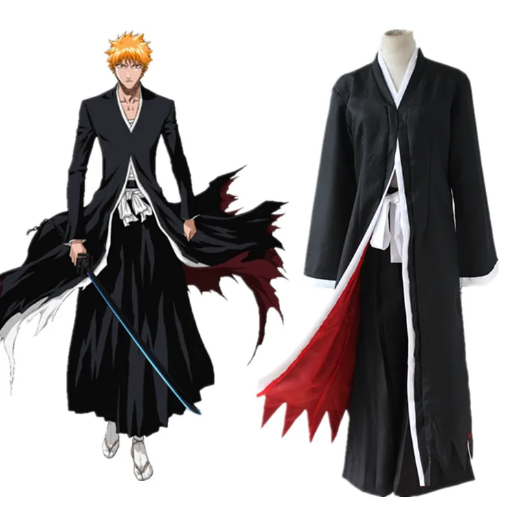 Classic Anime Bleach Cosplay Costumes Kurosaki ichigo Cloak Cosplay