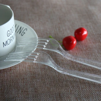 

Independent Small Dessert Fork Transparent Disposable Bases Para Postres Vintage Fork Biodegradable Home Accessories Cute 6KO638
