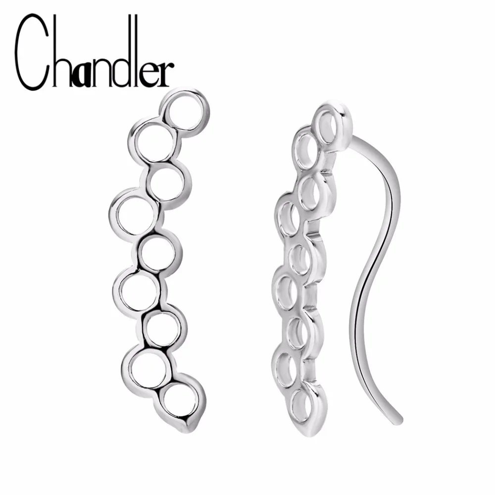 Chandler 1 Pair Silver Chemistry Molecule Geometric Circle Drop Earring Honeycomb Dangle For Women Unique Hiphop Ear Accessary