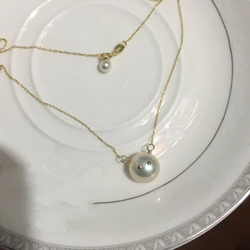 

Pearl Pendant Necklace For Women Fashion Romantic Near Round Flawless Wedding Engagement Jewelry Elegant Lady Pendant Chain